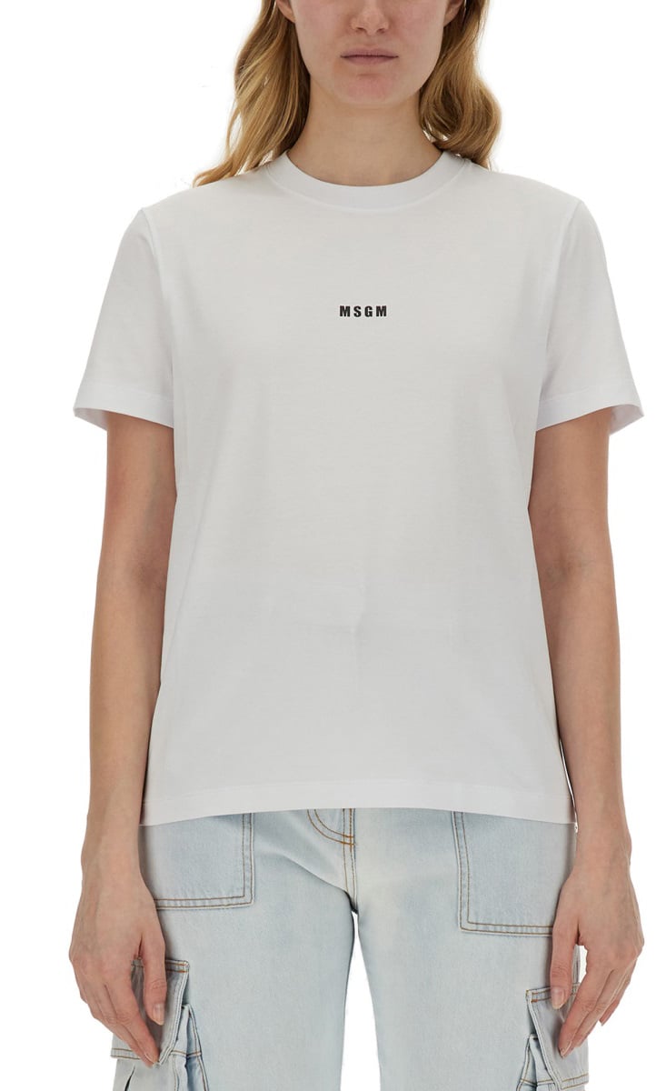 MSGM MICRO LOGO T-SHIRT Wit
