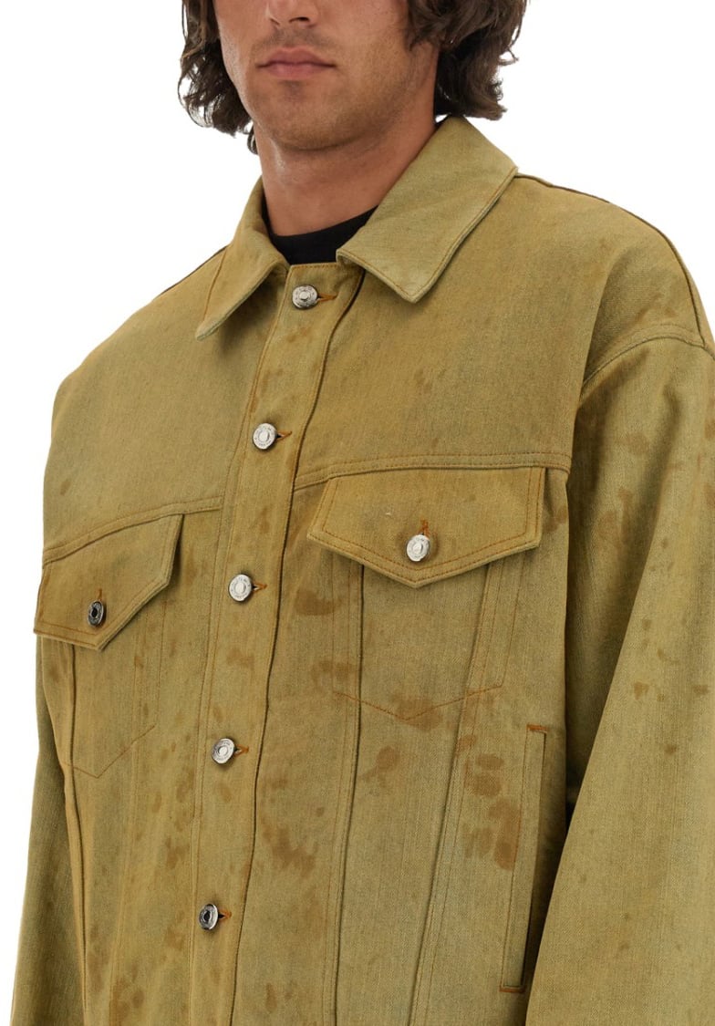 MSGM Denim Jacket Dyed In Tea Neutraal