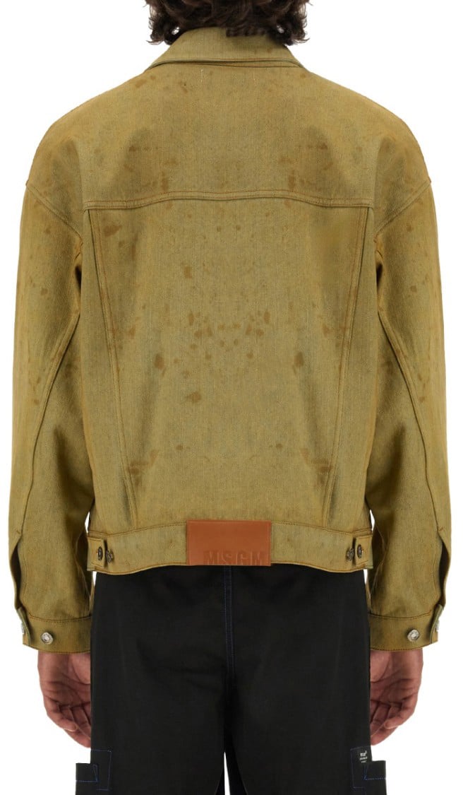 MSGM Denim Jacket Dyed In Tea Neutraal