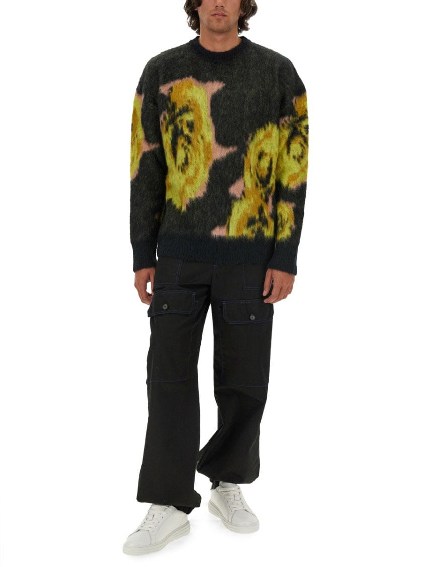 MSGM "Underground Pixelled Roses" Jersey Zwart