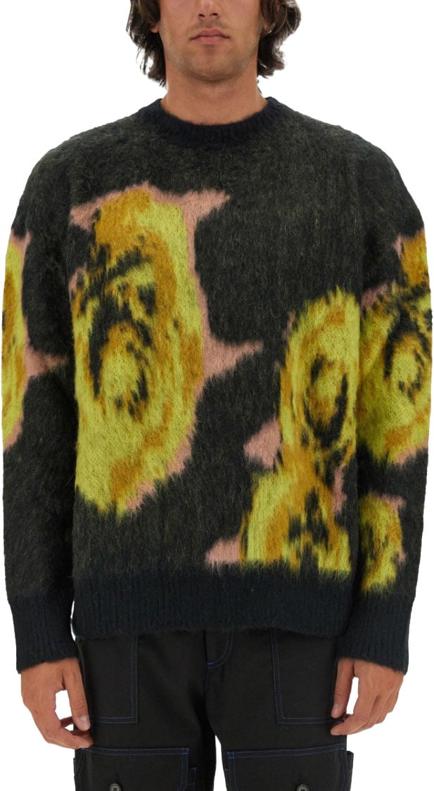 MSGM "Underground Pixelled Roses" Jersey Zwart