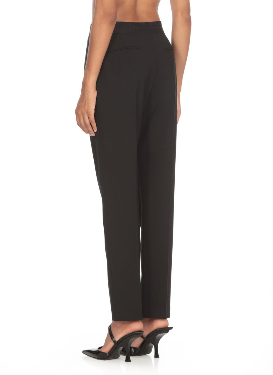 MSGM Tailored Minimalist Straight Leg Wool Pants Zwart