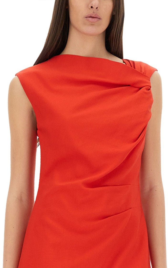 MSGM Draped Slim Fit Mini Dress Rood