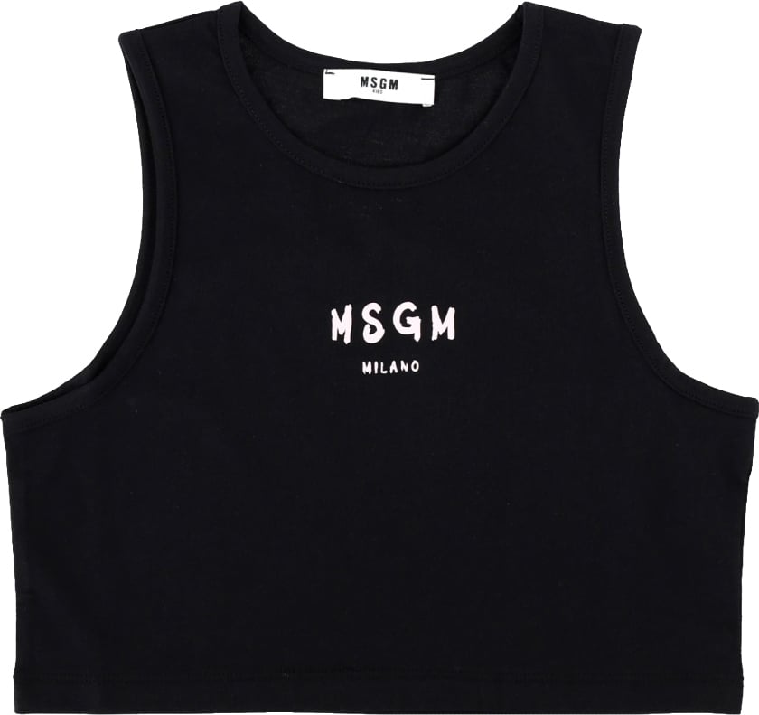 MSGM cropped jersey top girl Zwart