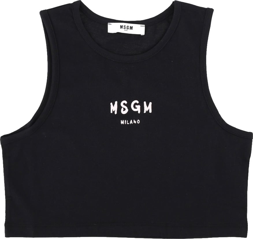 MSGM cropped jersey top girl Zwart