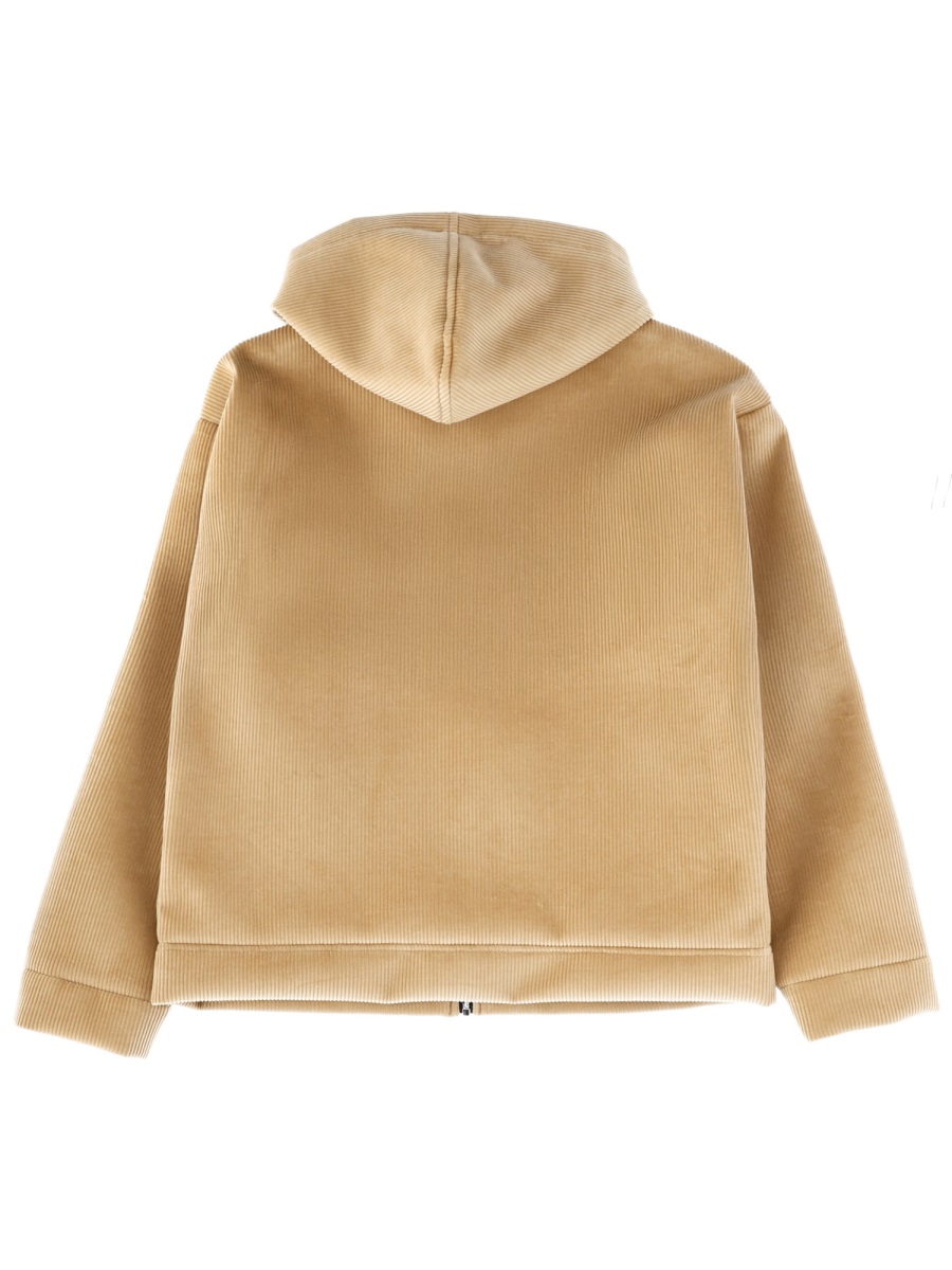 MSGM Velvet Ribbed Oversized Jacket Bruin
