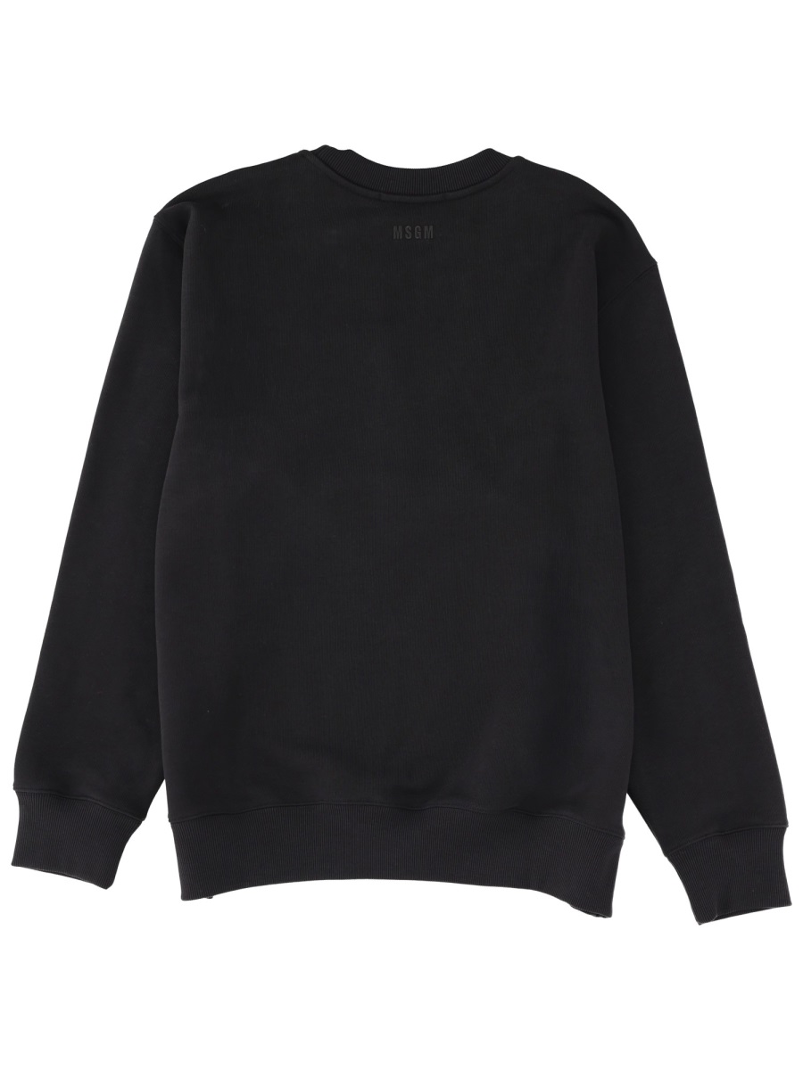 MSGM Black Red Text Sweatshirt Zwart