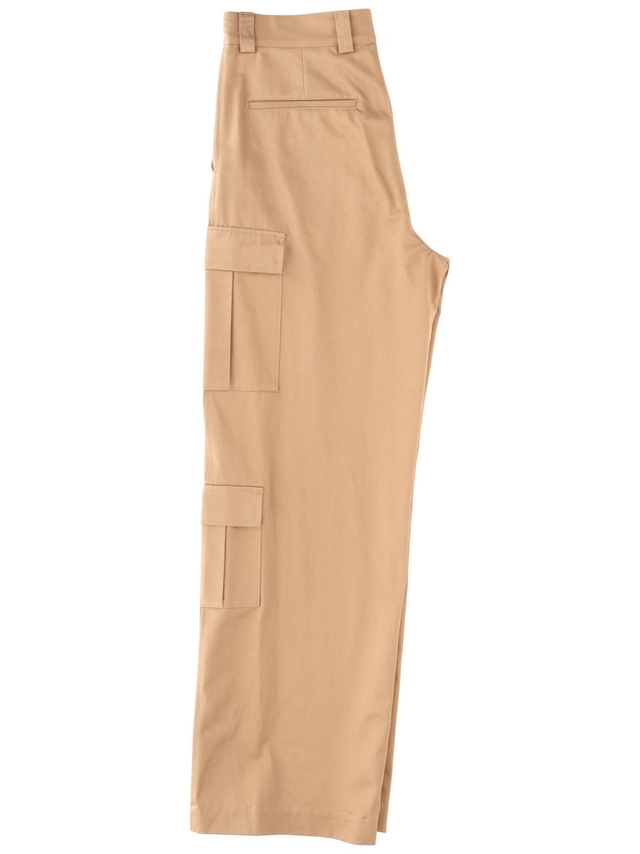 MSGM Brown Wide-Leg Cargo Pants Bruin