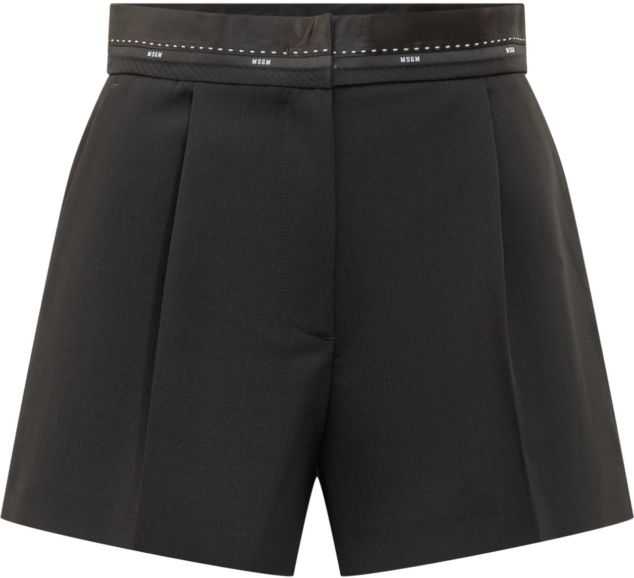 MSGM MSGM Shorts Neri con Dettaglio in Vita Zwart