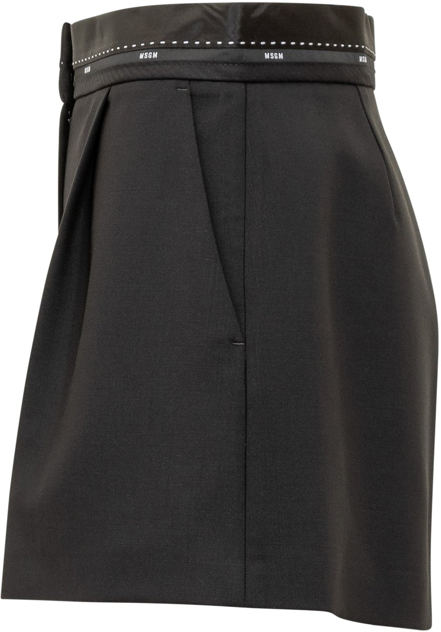 MSGM MSGM Shorts Neri con Dettaglio in Vita Zwart