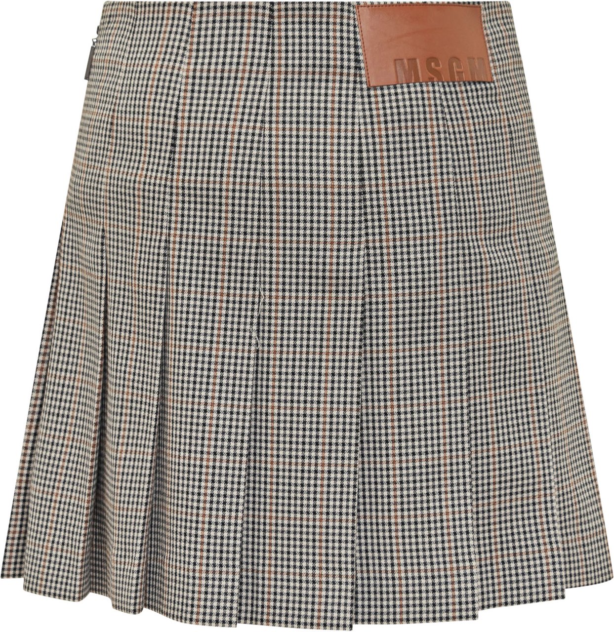 MSGM Gonna Plissé a Quadri MSGM Zwart