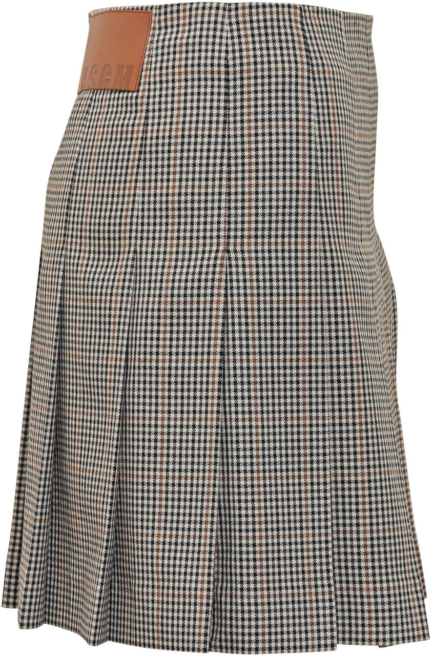 MSGM Gonna Plissé a Quadri MSGM Zwart