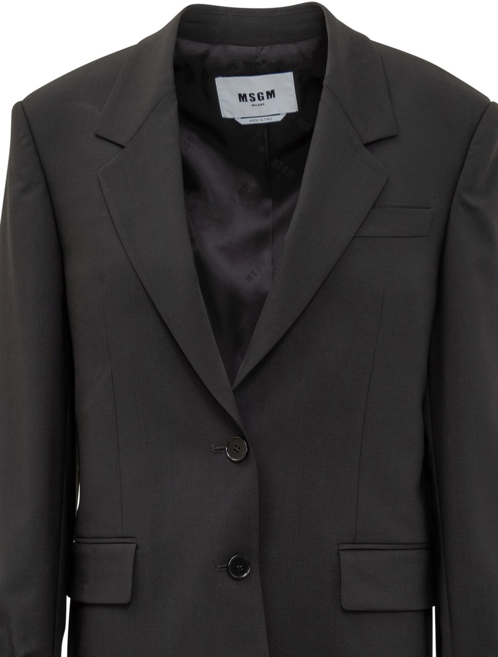 MSGM MSGM Blazer Doppiopetto con Polsini a Contrasto Zwart