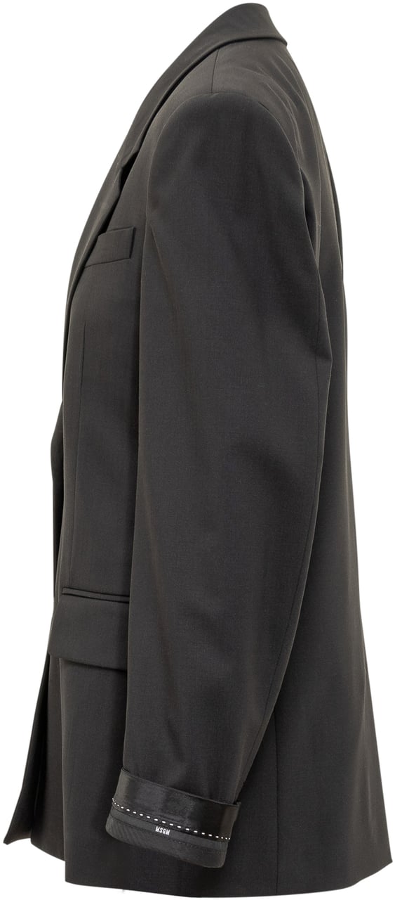 MSGM MSGM Blazer Doppiopetto con Polsini a Contrasto Zwart