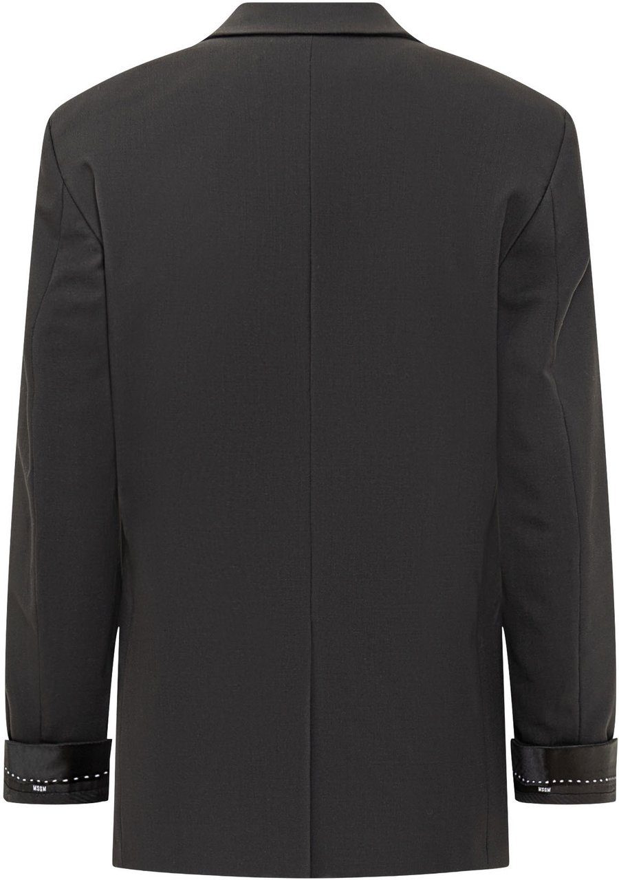 MSGM MSGM Blazer Doppiopetto con Polsini a Contrasto Zwart