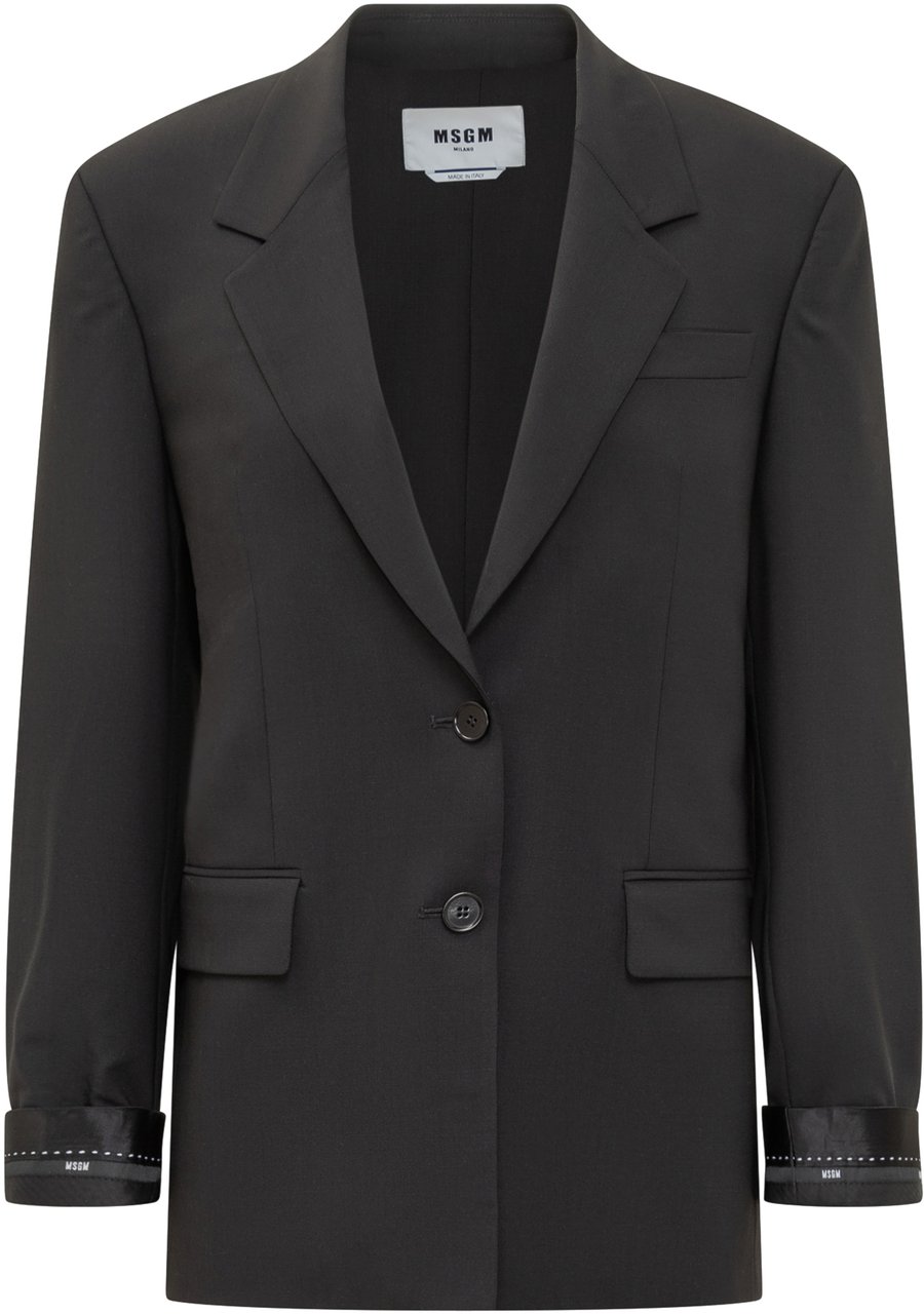 MSGM MSGM Blazer Doppiopetto con Polsini a Contrasto Zwart