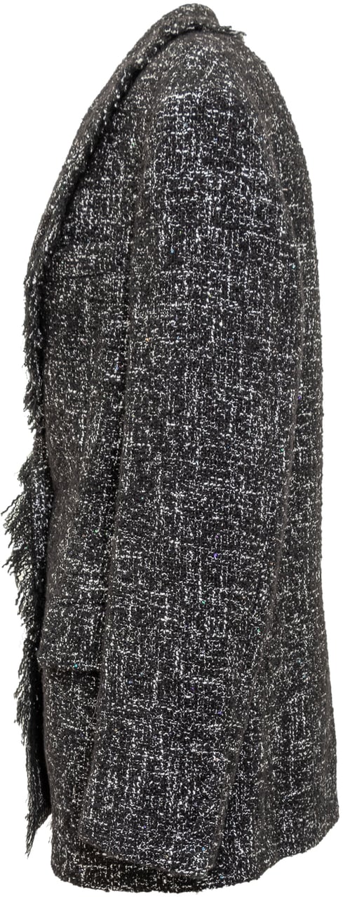 MSGM MSGM Blazer in Tweed con Frange Zwart