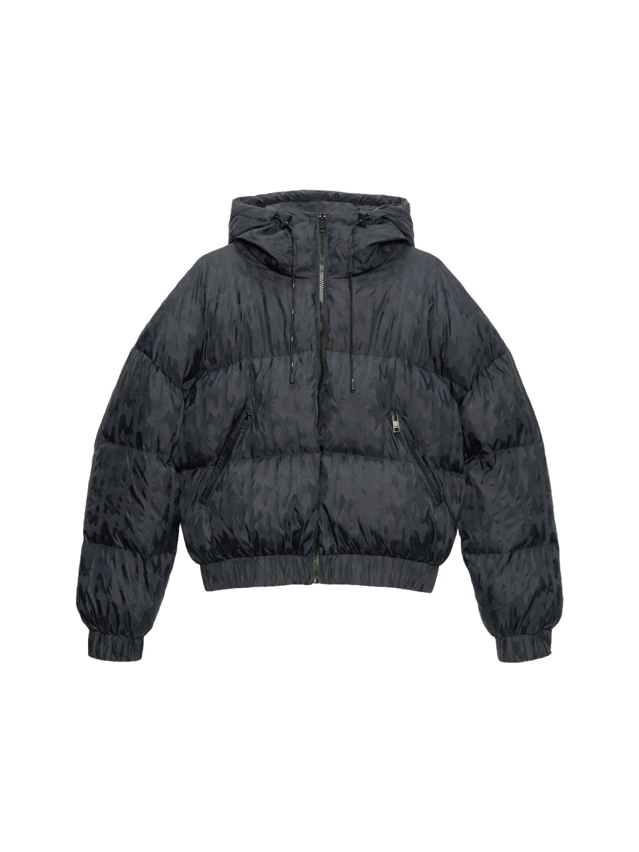 MSGM Black Quilted Padded Down Jacket Zwart