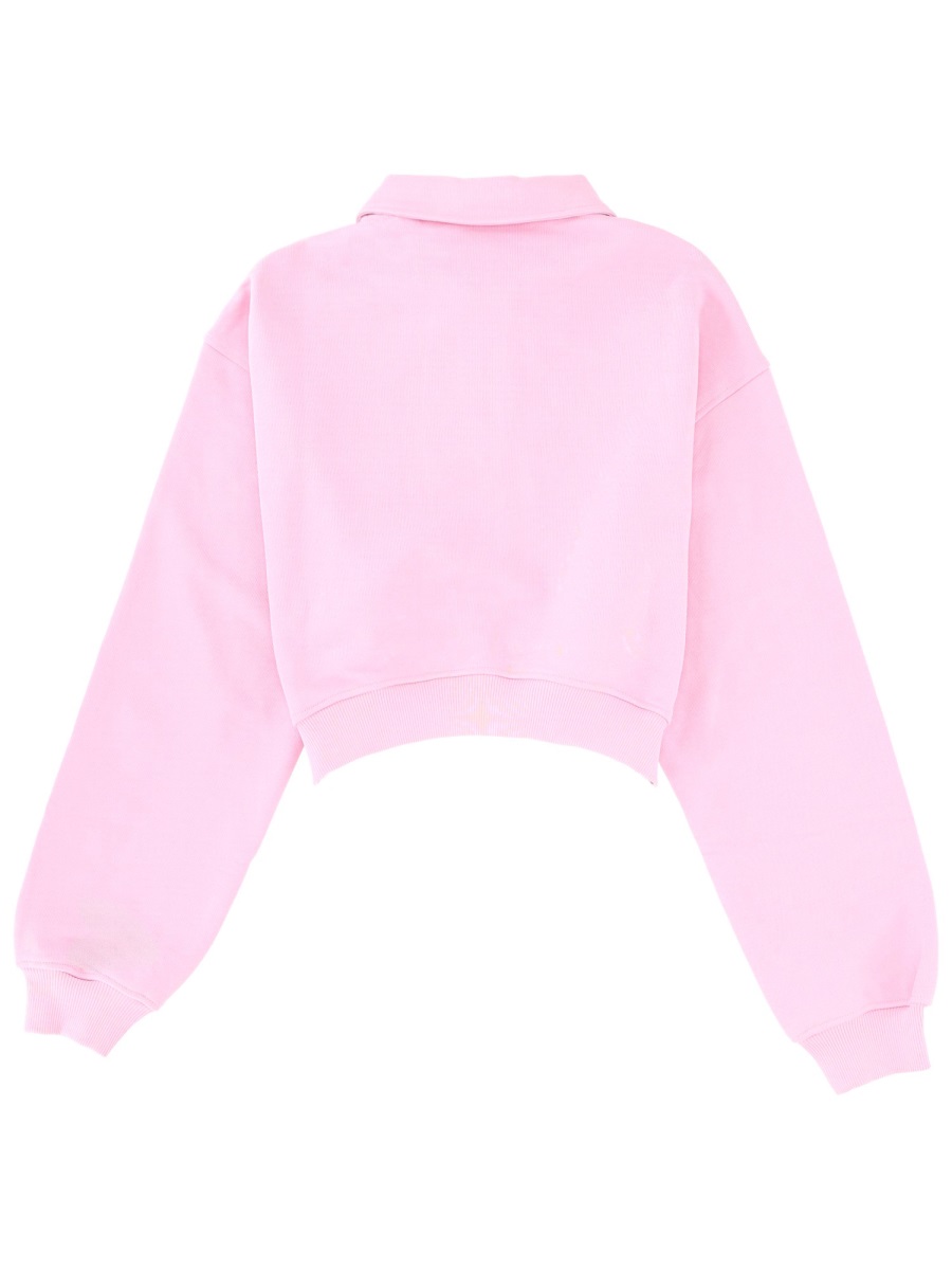 MSGM Follow The Rabbit Embropped Zip Sweatshirt Paars