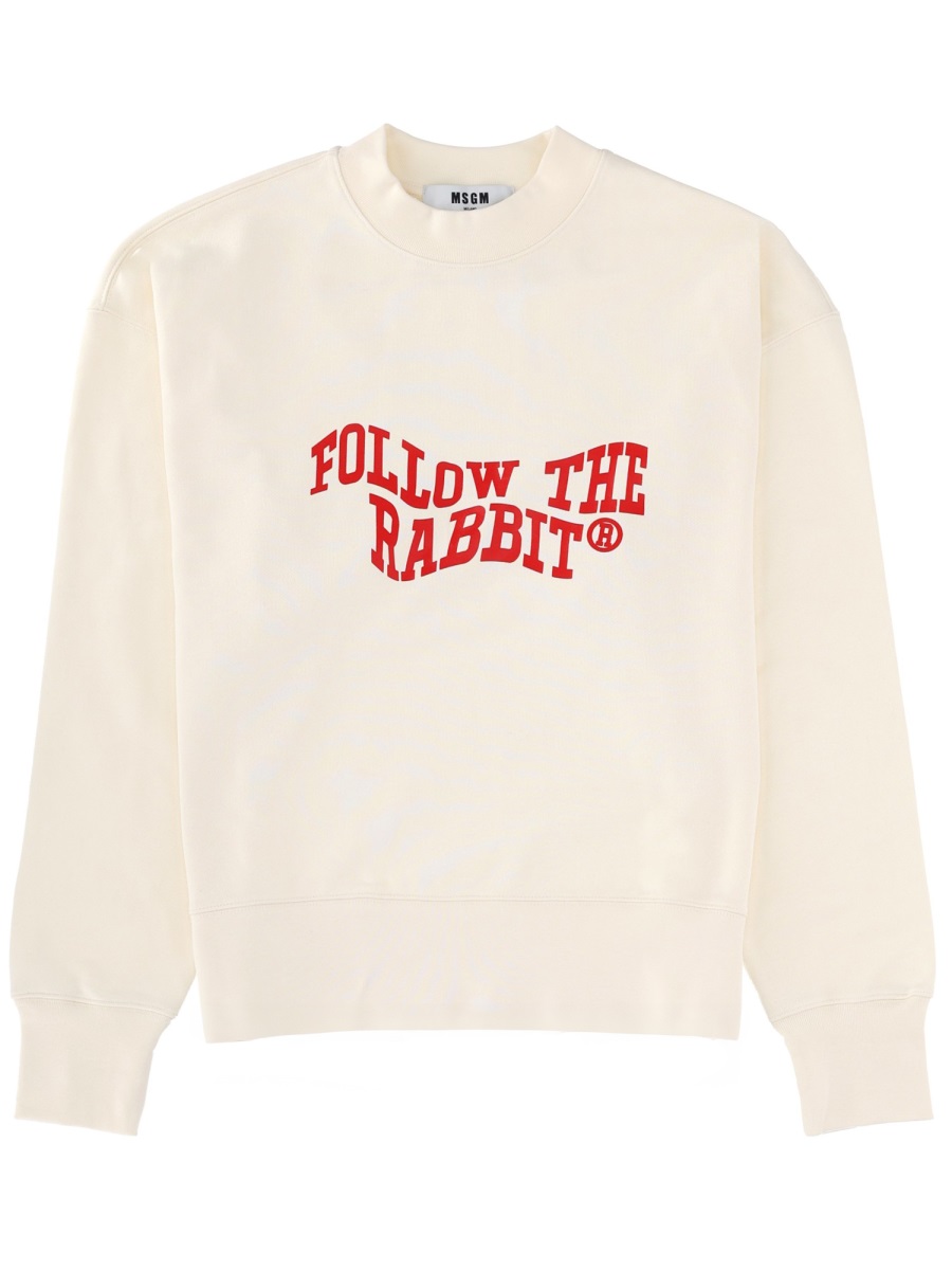 MSGM Black Cotton Follow The Rabbit Sweatshirt Neutraal