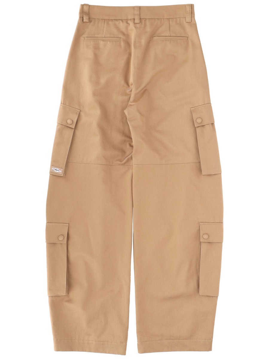 MSGM Oversized Multi-Pocket Cotton Cargo Pants Bruin
