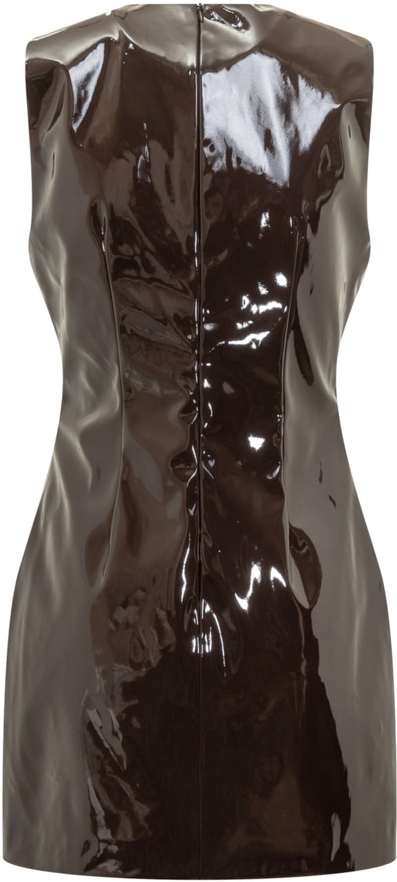 MSGM Abito Corto in Vernice Msgm Bruin