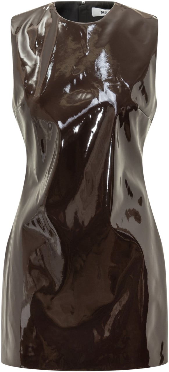 MSGM Abito Corto in Vernice Msgm Bruin