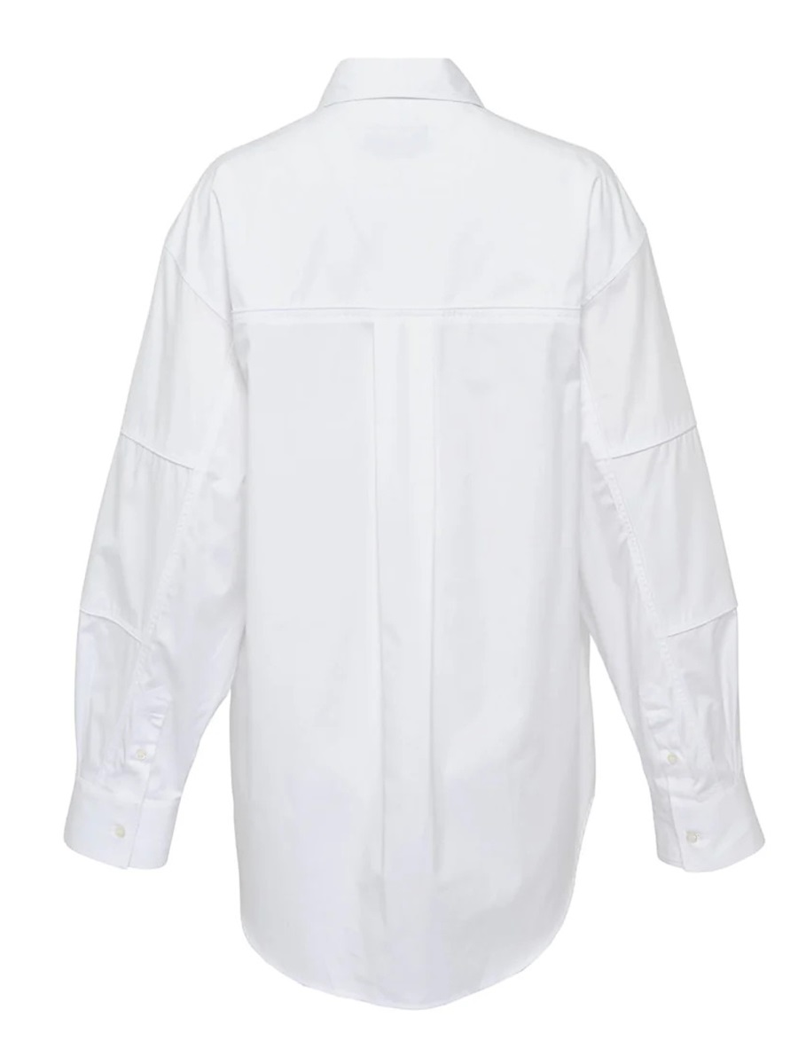 MSGM White Oversized Cotton Shirt Wit
