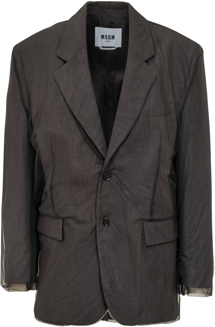 MSGM MSGM Blazer Oversize Grigio Grijs