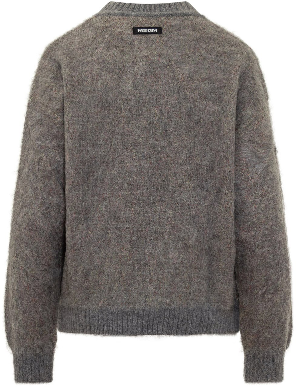 MSGM MSGM Maglia in Mohair con Motivo Astratto Grijs