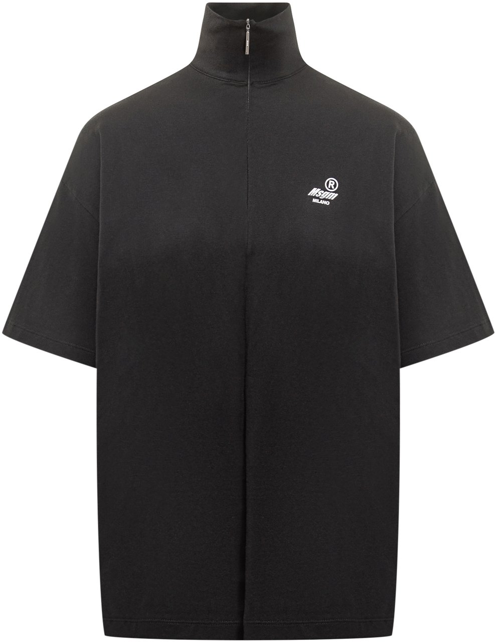 MSGM T-shirt a Maniche Corte con Zip Msgm Zwart