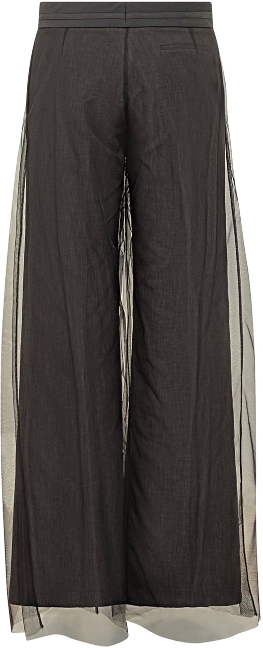 MSGM Pantaloni Ampi con Pannelli in Tulle Msgm Grijs