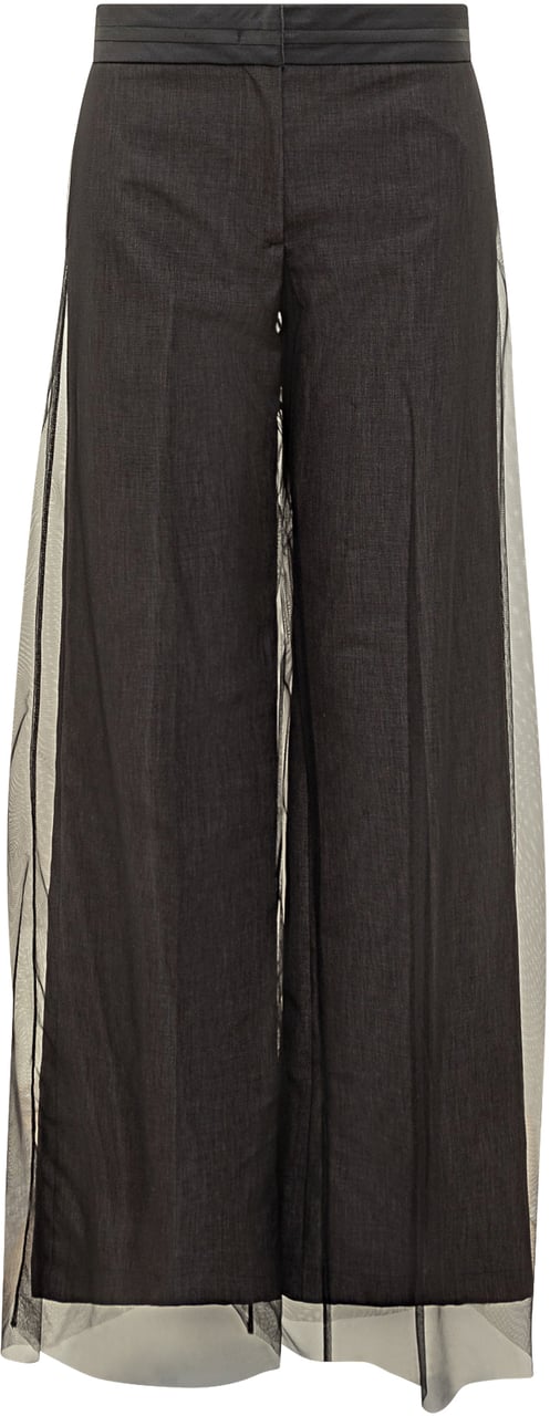 MSGM Pantaloni Ampi con Pannelli in Tulle Msgm Grijs