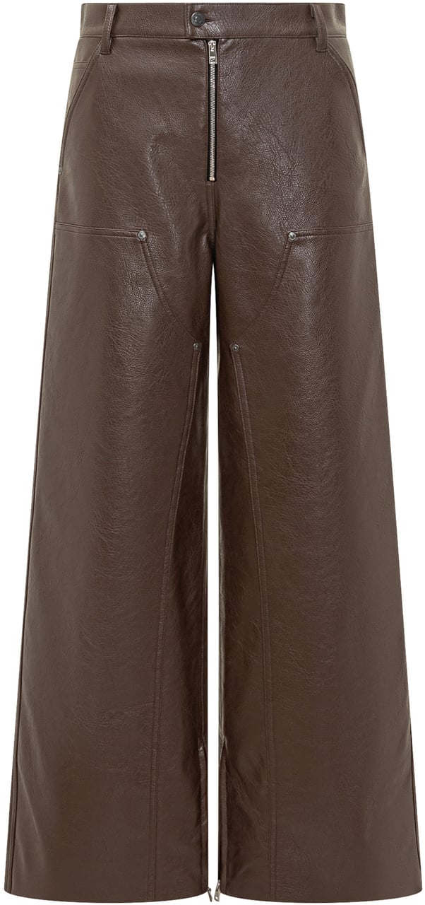MSGM Pantaloni Culotte in Ecopelle Marrone Msgm Bruin
