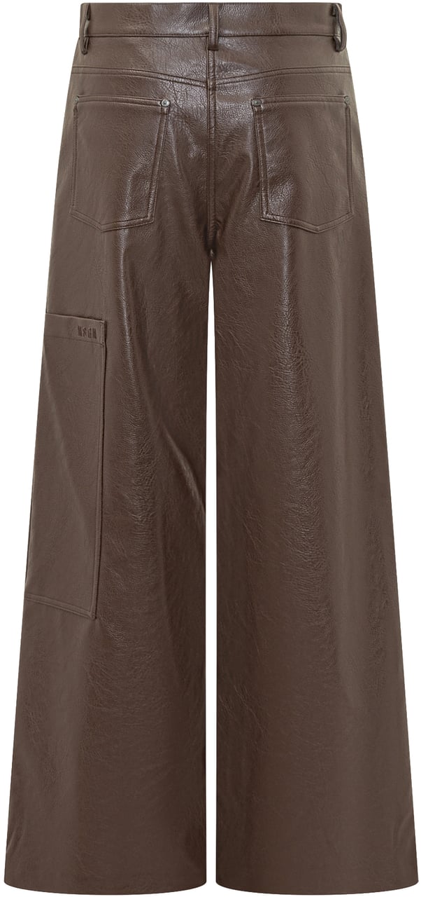 MSGM Pantaloni Culotte in Ecopelle Marrone Msgm Bruin