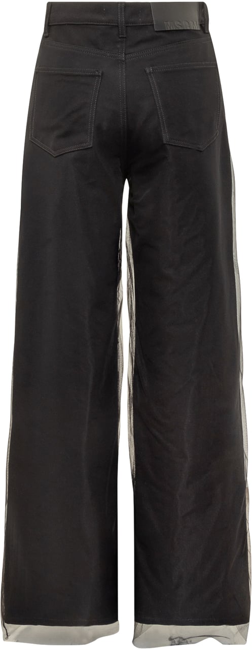 MSGM Pantaloni Ampi in Tulle MSGM Zwart