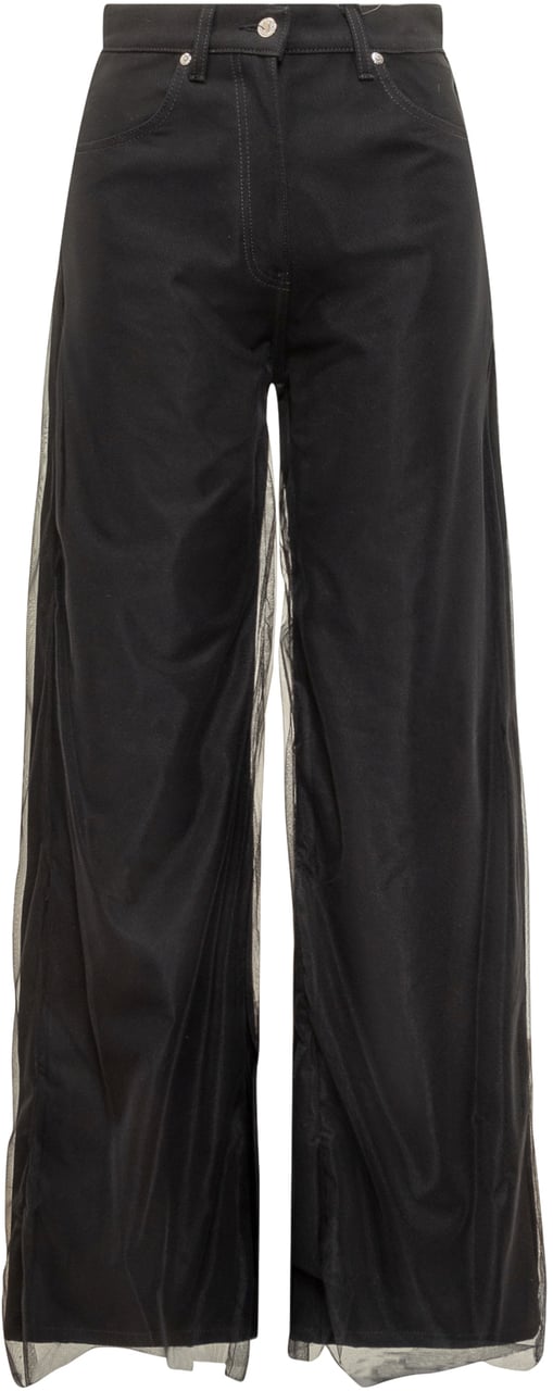 MSGM Pantaloni Ampi in Tulle MSGM Zwart