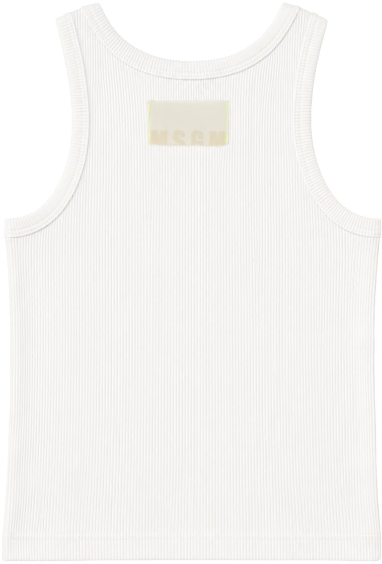 MSGM ribbon tank top girl Wit