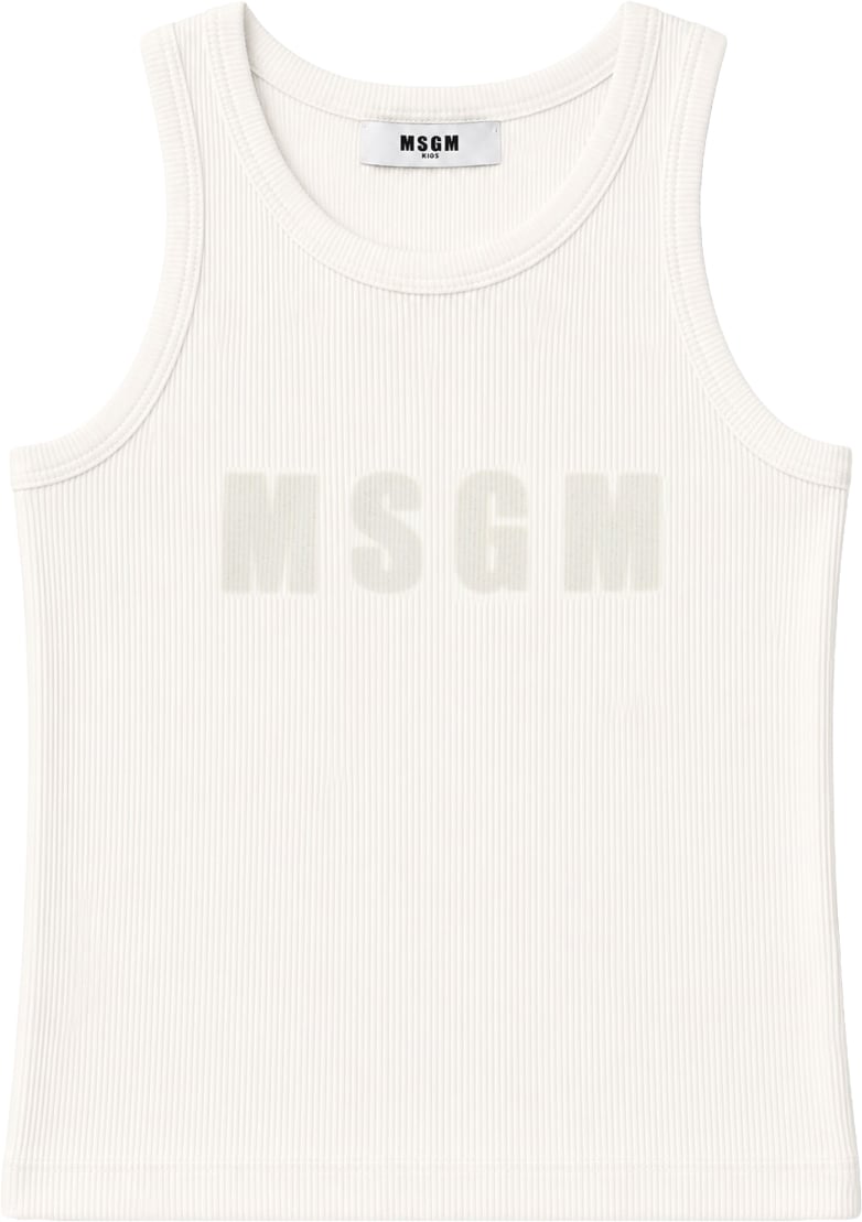 MSGM ribbon tank top girl Wit