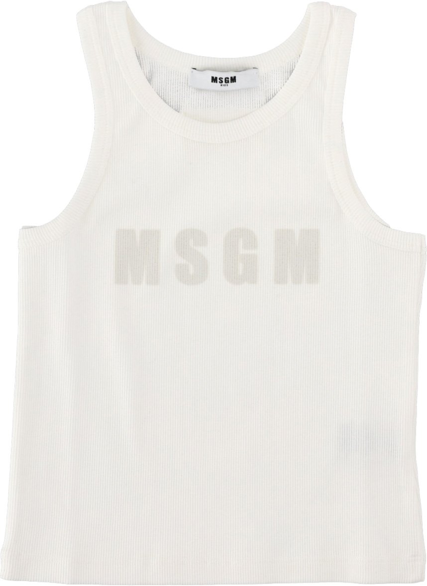 MSGM ribbon tank top girl Wit