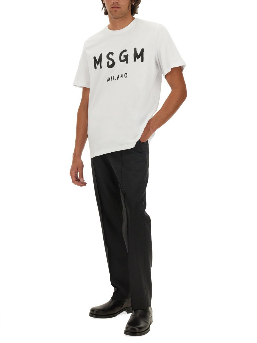 MSGM T-SHIRT IN COTONE Wit