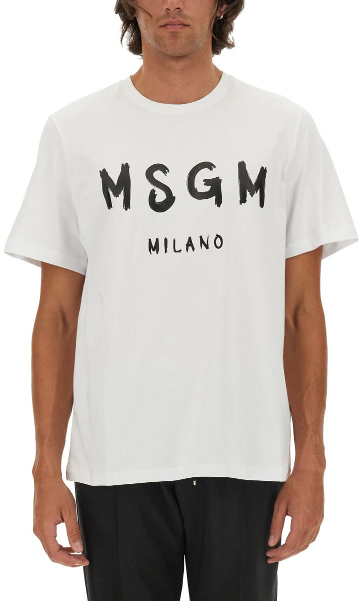 MSGM T-SHIRT IN COTONE Wit