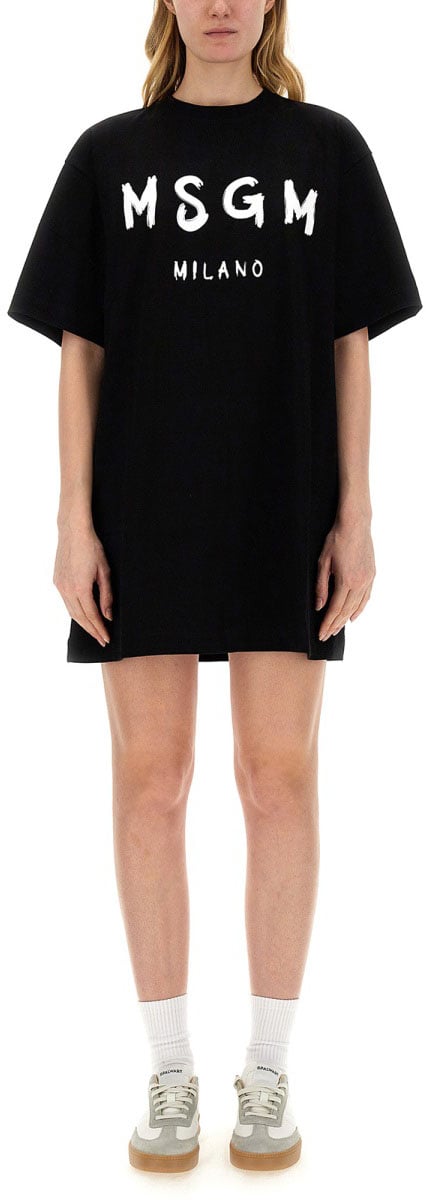 MSGM ABITO CON LOGO PENNELLATO Zwart