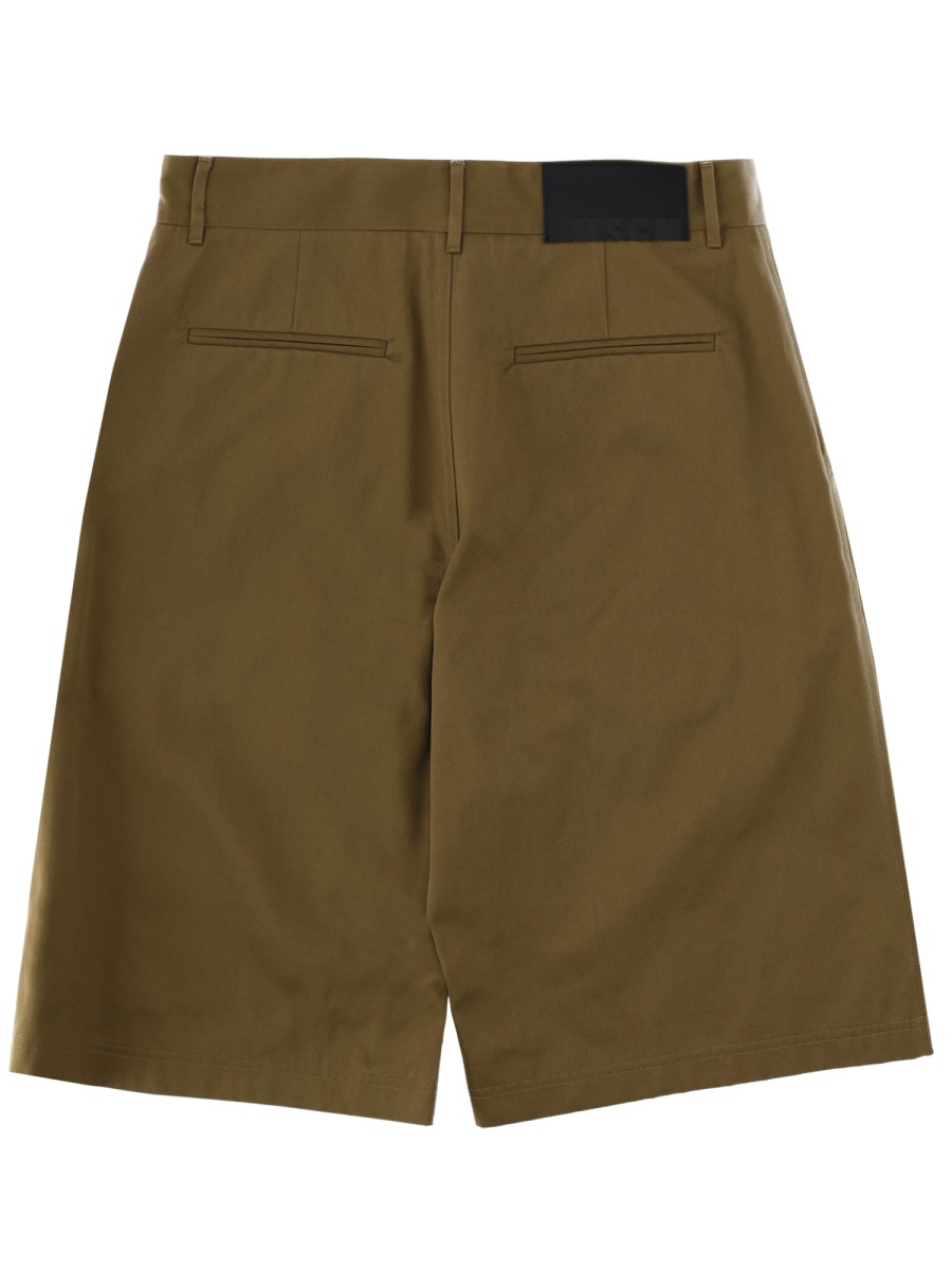 MSGM Straight Mid-Thigh Denim Shorts Groen