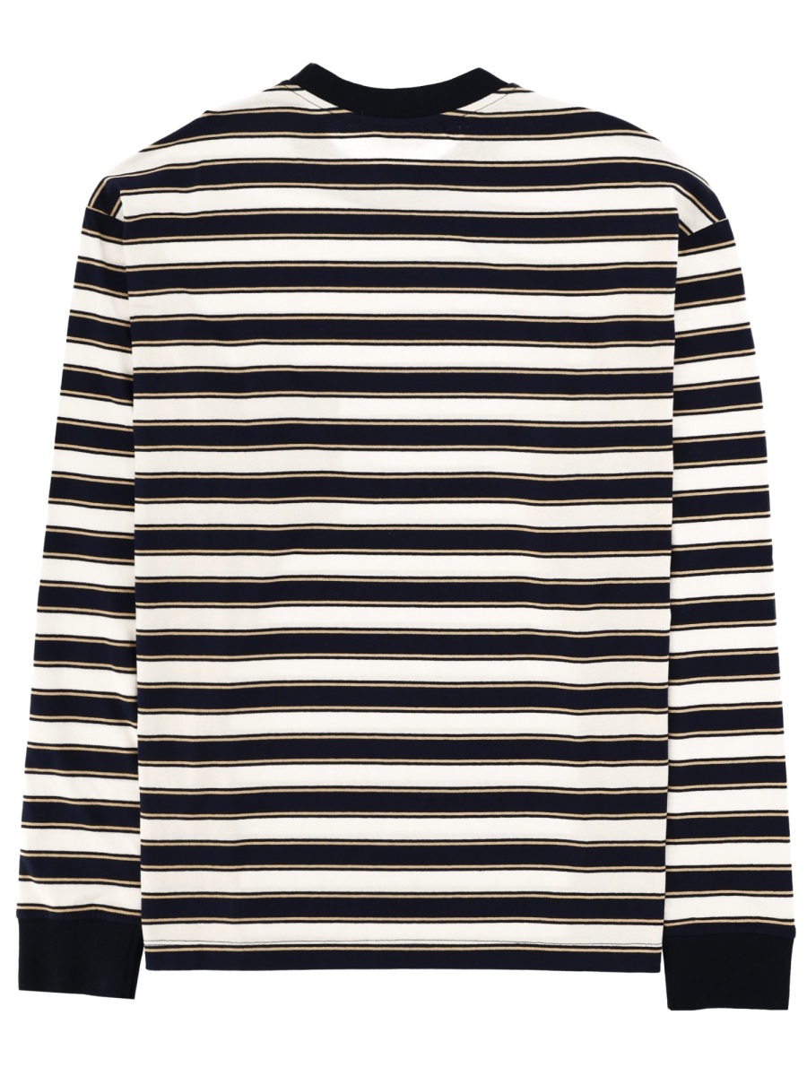 MSGM Neutrals Horizontal Striped Long-Sleeve T-Shirt Zwart