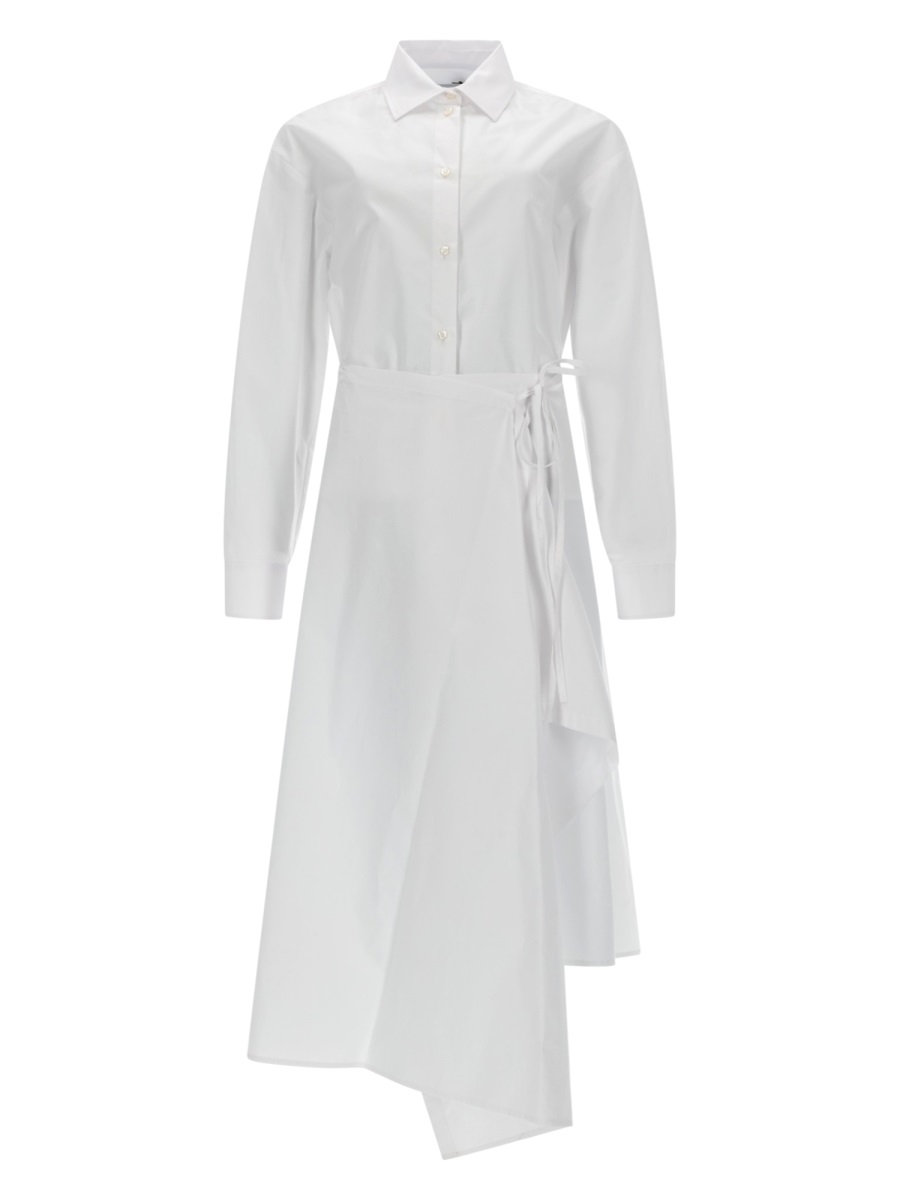 MSGM Asymmetrical Shirt Bodice Layered Wrap Dress Wit