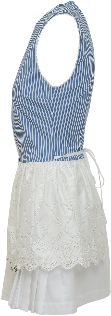 MSGM Abito Patchwork Senza Maniche Wit