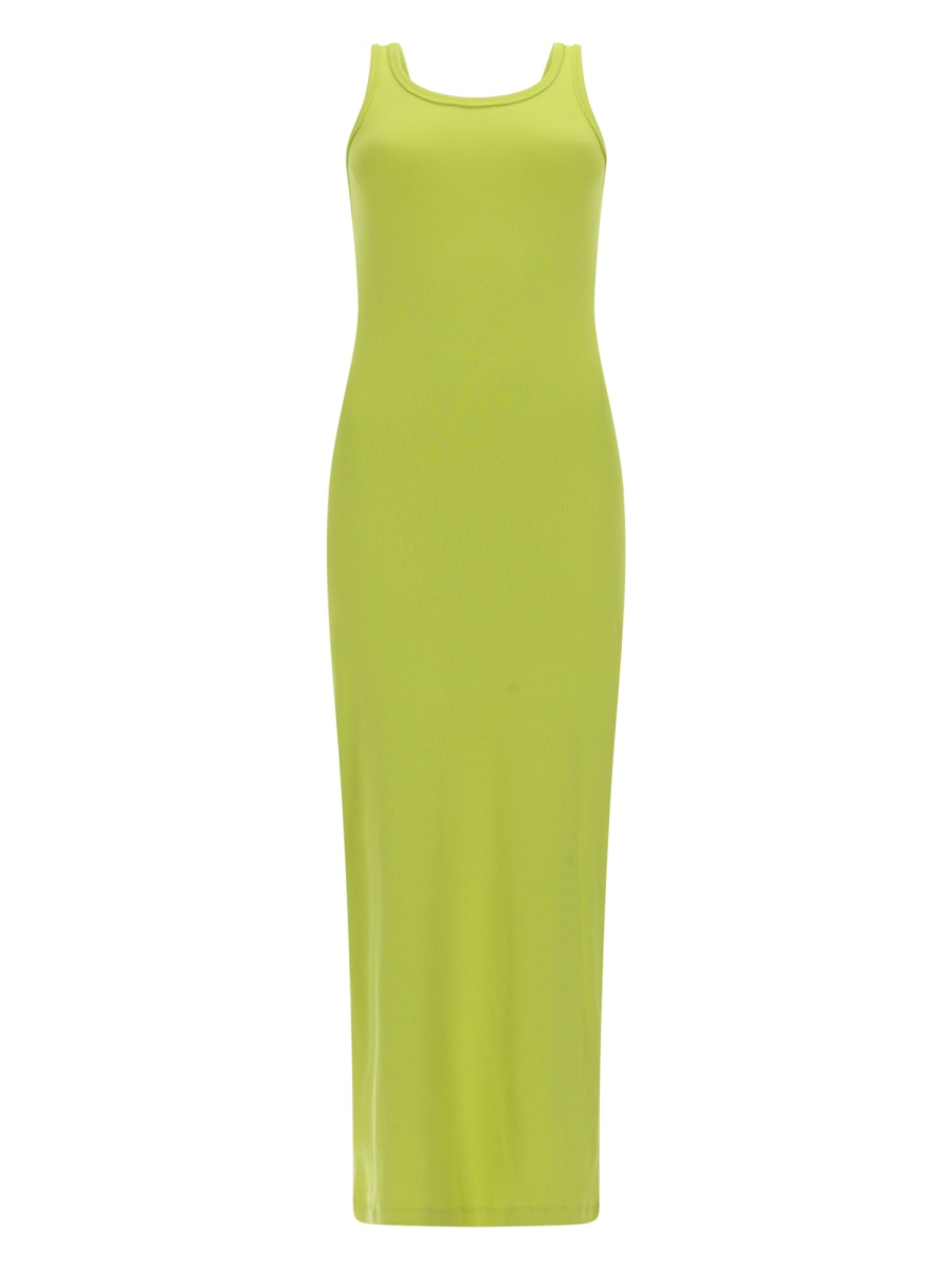 MSGM Sleeveless Scoop Neck Viscose Maxi Dress Groen