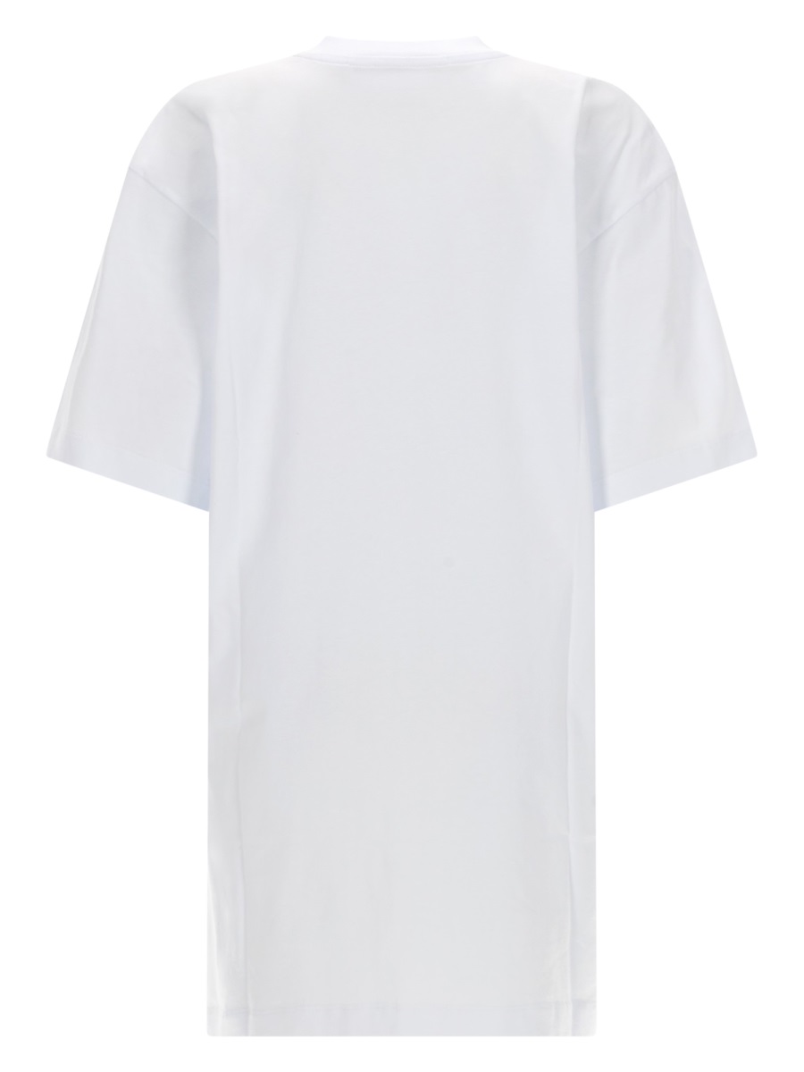 MSGM Floral Theme Logo Cotton T-Shirt Wit