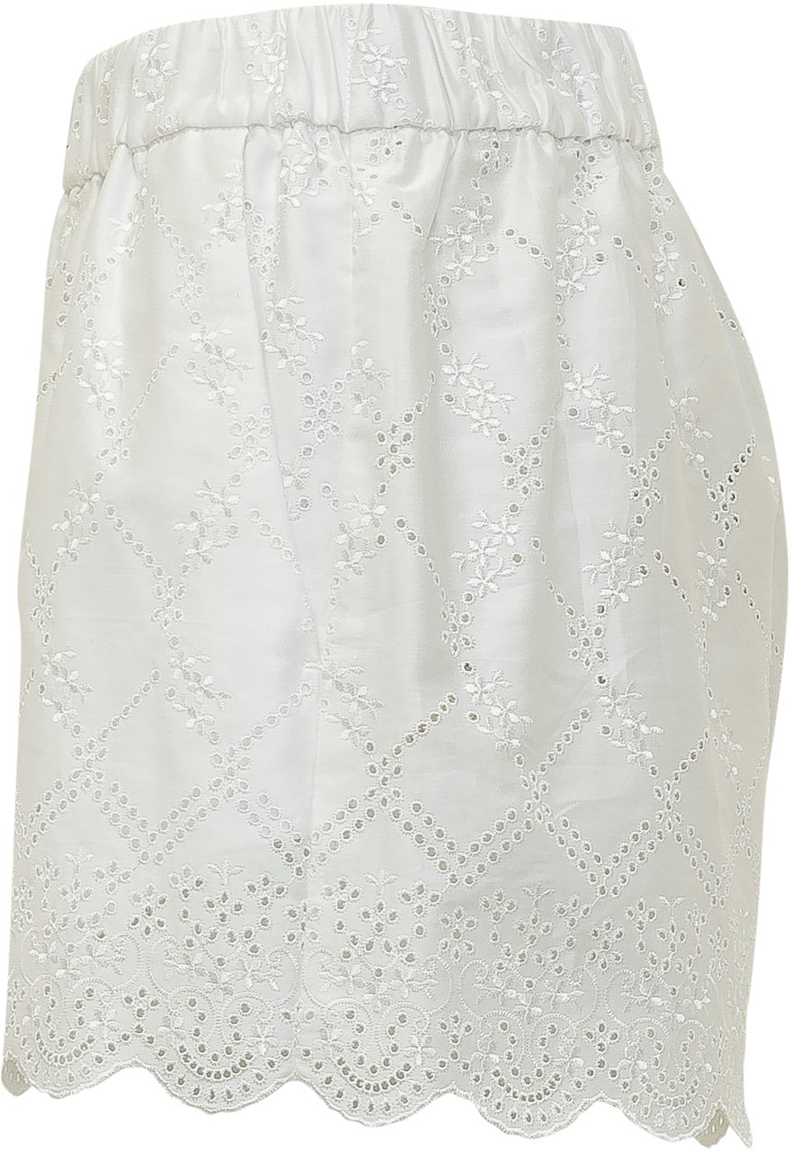 MSGM Short Ricamati Sangallo Wit